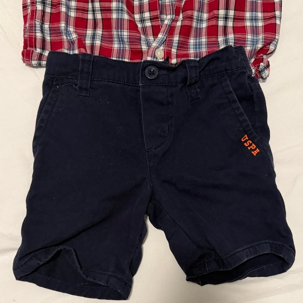 Plaid and Solid Kids Shirt Set 24months